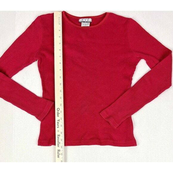 E.Y.E Sweater Red Crew Neck Ribbed Long Sleeve Stretch Normcore Ladies - Picture 10 of 13